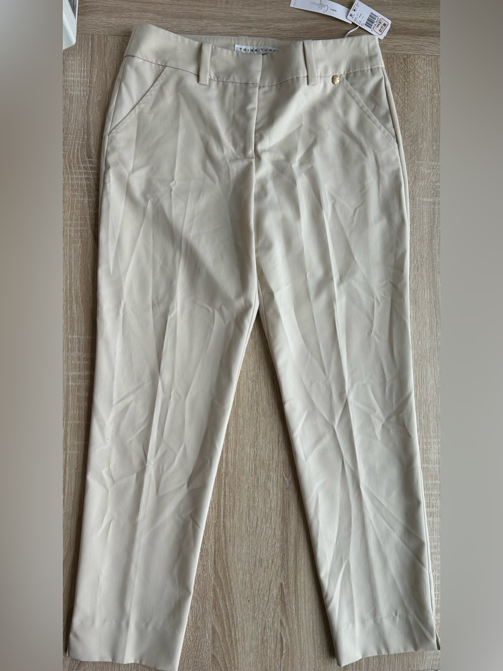 Trina Turk Cream Straight Leg Dress Pants 4 BNWT NWT